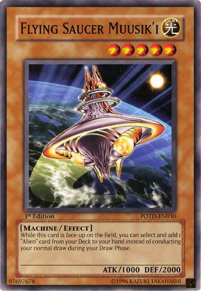 Flying Saucer Muusik'i trading card from Power of the Duelist Flying Saucer Muusik'i - Power of the Duelist YuGiOh trading card