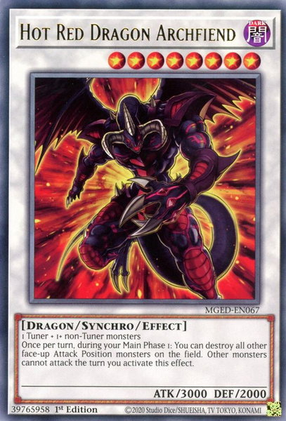 Hot Red Dragon Archfiend trading card from Maximum Gold: El Dorado Hot Red Dragon Archfiend - Maximum Gold: El Dorado YuGiOh trading card