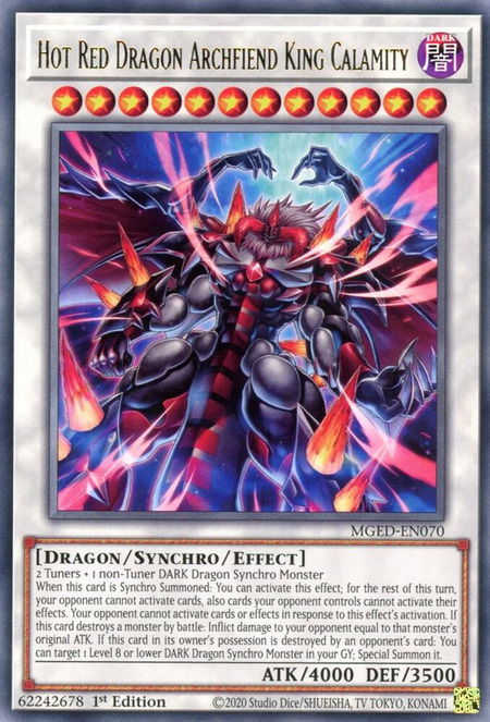 Hot Red Dragon Archfiend King Calamity - Maximum Gold: El Dorado YuGiOh trading card