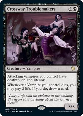 Crossway Troublemakers - Commander: Innistrad: Crimson Vow Magic: The Gathering trading card