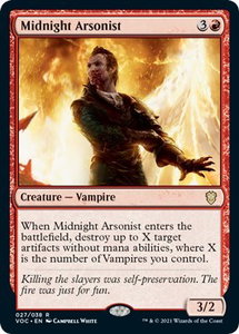 Midnight Arsonist - Commander: Innistrad: Crimson Vow (VOC) #27 - Rare Magic: The Gathering Trading Card