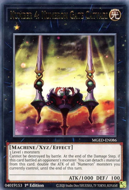 Number 4: Numeron Gate Catvari - Maximum Gold: El Dorado YuGiOh trading card
