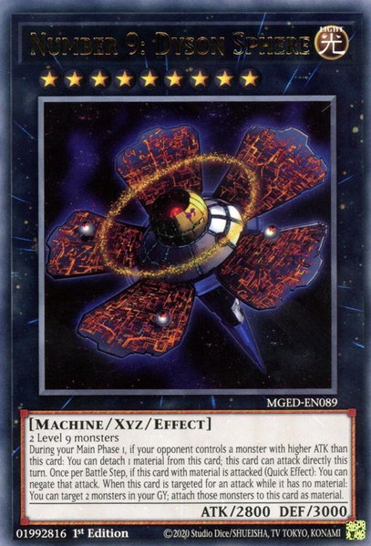 Number 9: Dyson Sphere trading card from Maximum Gold: El Dorado Number 9: Dyson Sphere - Maximum Gold: El Dorado YuGiOh trading card
