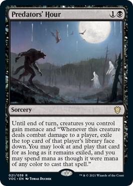 Predators' Hour trading card from Commander: Innistrad: Crimson Vow Predators' Hour - Commander: Innistrad: Crimson Vow Magic: The Gathering trading card