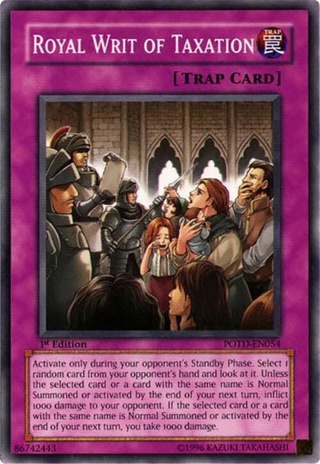 Royal Writ of Taxation - Power of the Duelist YuGiOh trading card