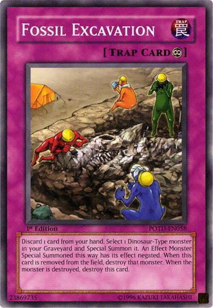 Fossil Excavation trading card from Power of the Duelist Fossil Excavation - Power of the Duelist YuGiOh trading card
