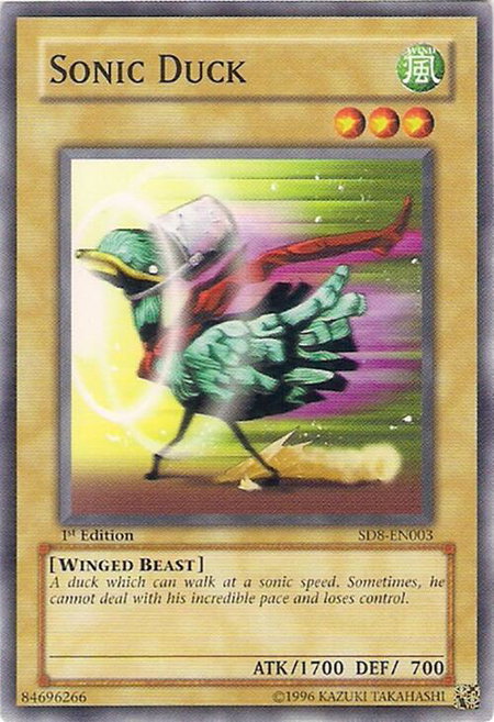 Sonic Duck trading card from Structure Deck: Lord of the Storm Sonic Duck - Structure Deck: Lord of the Storm YuGiOh trading card