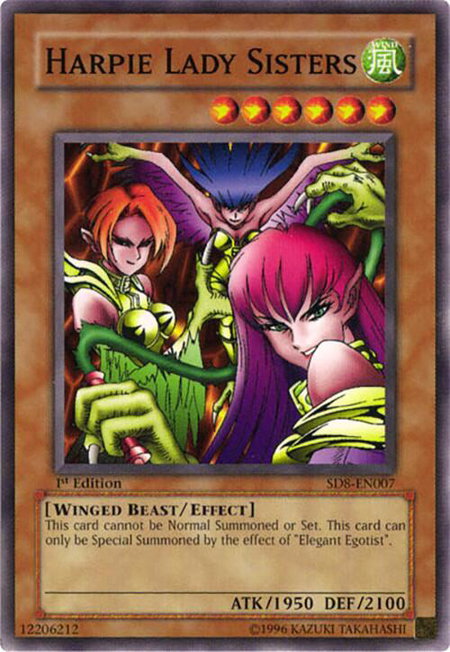 Harpie Lady Sisters trading card from Structure Deck: Lord of the Storm Harpie Lady Sisters - Structure Deck: Lord of the Storm YuGiOh trading card