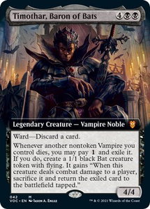 Timothar, Baron of Bats (Extended Art) - Commander: Innistrad: Crimson Vow (VOC) #42 - Mythic Rare Magic: The Gathering Trading Card