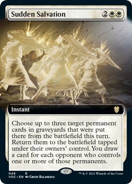 Sudden Salvation (Extended Art) trading card from Commander: Innistrad: Crimson Vow Sudden Salvation (Extended Art) - Commander: Innistrad: Crimson Vow Magic: The Gathering trading card