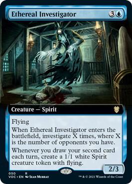 Ethereal Investigator (Extended Art) - Commander: Innistrad: Crimson Vow Magic: The Gathering trading card