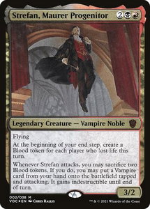 Strefan, Maurer Progenitor (Display Commander) - Thick Stock - Commander: Innistrad: Crimson Vow (VOC) #2 - Mythic Rare Magic: The Gathering Trading Card