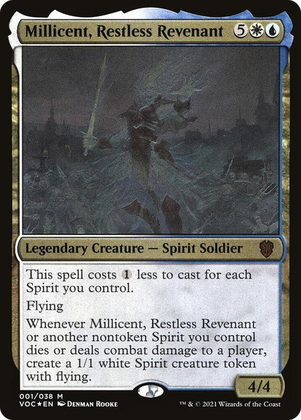 Millicent, Restless Revenant (Display Commander) - Thick Stock trading card from Commander: Innistrad: Crimson Vow Millicent, Restless Revenant (Display Commander) - Thick Stock - Commander: Innistrad: Crimson Vow Magic: The Gathering trading card