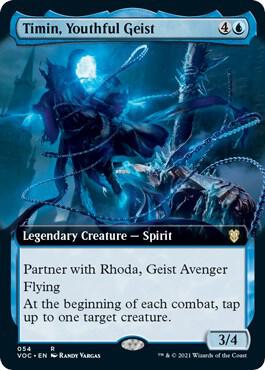 Timin, Youthful Geist (Extended Art) trading card from Commander: Innistrad: Crimson Vow Timin, Youthful Geist (Extended Art) - Commander: Innistrad: Crimson Vow Magic: The Gathering trading card