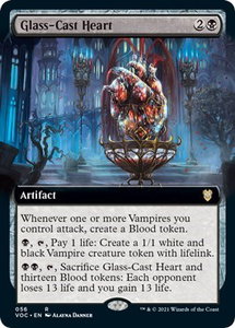 Glass-Cast Heart (Extended Art) - Commander: Innistrad: Crimson Vow (VOC) #56 - Rare Magic: The Gathering Trading Card