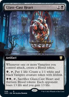 Glass-Cast Heart (Extended Art) trading card from Commander: Innistrad: Crimson Vow Glass-Cast Heart (Extended Art) - Commander: Innistrad: Crimson Vow Magic: The Gathering trading card