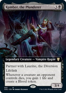 Kamber, the Plunderer (Extended Art) - Commander: Innistrad: Crimson Vow (VOC) #57 - Rare Magic: The Gathering Trading Card