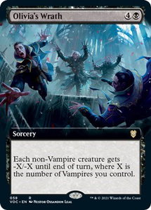 Olivia's Wrath (Extended Art) - Commander: Innistrad: Crimson Vow (VOC) #58 - Rare Magic: The Gathering Trading Card