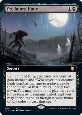 Predators' Hour (Extended Art) - Commander: Innistrad: Crimson Vow Magic: The Gathering trading card