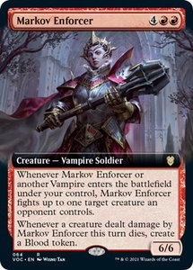 Markov Enforcer (Extended Art) - Commander: Innistrad: Crimson Vow (VOC) #64 - Rare Magic: The Gathering Trading Card
