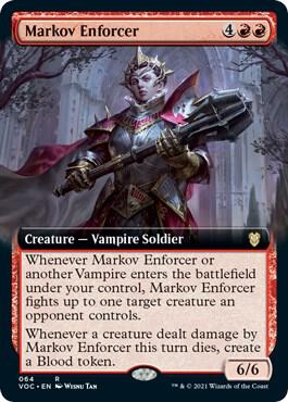 Markov Enforcer (Extended Art) trading card from Commander: Innistrad: Crimson Vow Markov Enforcer (Extended Art) - Commander: Innistrad: Crimson Vow Magic: The Gathering trading card