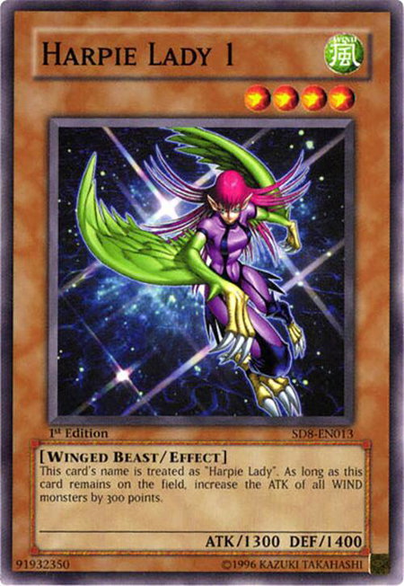 Harpie Lady 1 trading card from Structure Deck: Lord of the Storm Harpie Lady 1 - Structure Deck: Lord of the Storm YuGiOh trading card