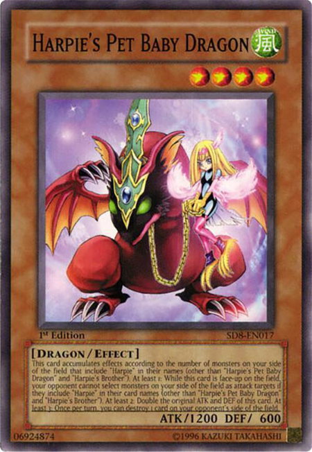 Harpie's Pet Baby Dragon trading card from Structure Deck: Lord of the Storm Harpie's Pet Baby Dragon - Structure Deck: Lord of the Storm YuGiOh trading card