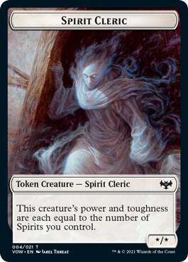 Spirit Cleric Token trading card from Innistrad: Crimson Vow Spirit Cleric Token - Innistrad: Crimson Vow Magic: The Gathering trading card