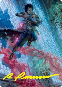 Kaya, Geist Hunter Art Card (Gold-Stamped Signature) - Art Series: Innistrad: Crimson Vow (ASVOW) #3 - Special Magic: The Gathering Trading Card