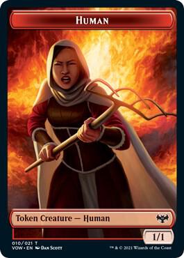 Human Token (010) trading card from Innistrad: Crimson Vow Human Token (010) - Innistrad: Crimson Vow Magic: The Gathering trading card
