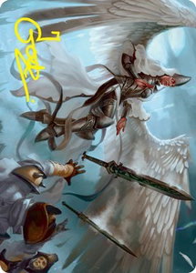 Angelic Quartermaster Art Card (Gold-Stamped Signature) - Art Series: Innistrad: Crimson Vow (ASVOW) #5 - Special Magic: The Gathering Trading Card