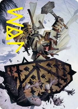 Estwald Shieldbasher Art Card (Gold-Stamped Signature) trading card from Art Series: Innistrad: Crimson Vow Estwald Shieldbasher Art Card (Gold-Stamped Signature) - Art Series: Innistrad: Crimson Vow Magic: The Gathering trading card