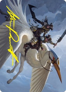 Gryffwing Cavalry Art Card (Gold-Stamped Signature) - Art Series: Innistrad: Crimson Vow (ASVOW) #11 - Special Magic: The Gathering Trading Card