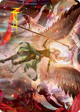 Sigarda's Summons Art Card (Gold-Stamped Signature) trading card from Art Series: Innistrad: Crimson Vow Sigarda's Summons Art Card (Gold-Stamped Signature) - Art Series: Innistrad: Crimson Vow Magic: The Gathering trading card