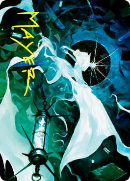 Thirst for Discovery Art Card (Gold-Stamped Signature) - Art Series: Innistrad: Crimson Vow Magic: The Gathering trading card