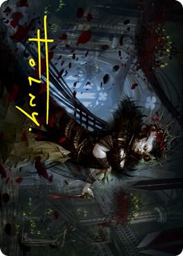 Falkenrath Forebear Art Card (Gold-Stamped Signature) trading card from Art Series: Innistrad: Crimson Vow Falkenrath Forebear Art Card (Gold-Stamped Signature) - Art Series: Innistrad: Crimson Vow Magic: The Gathering trading card