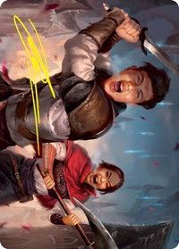 Daybreak Combatants Art Card (Gold-Stamped Signature) - Art Series: Innistrad: Crimson Vow (ASVOW) #42 - Special Magic: The Gathering Trading Card