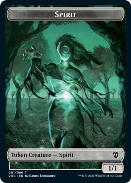 Spirit (001) // Spirit (002) Double-sided Token - Commander: Innistrad: Crimson Vow Magic: The Gathering trading card