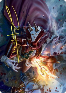 Flame-Blessed Bolt Art Card (Gold-Stamped Signature) - Art Series: Innistrad: Crimson Vow (ASVOW) #44 - Special Magic: The Gathering Trading Card