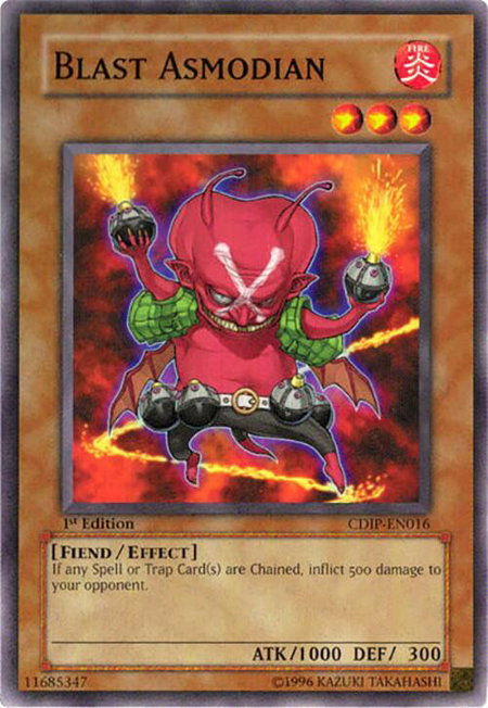 Blast Asmodian trading card from Cyberdark Impact Blast Asmodian - Cyberdark Impact YuGiOh trading card