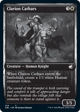 Clarion Cathars trading card from Innistrad: Double Feature Clarion Cathars - Innistrad: Double Feature Magic: The Gathering trading card
