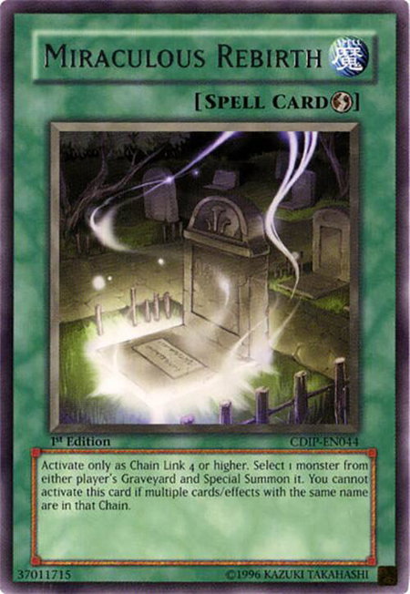 Miraculous Rebirth trading card from Cyberdark Impact Miraculous Rebirth - Cyberdark Impact YuGiOh trading card