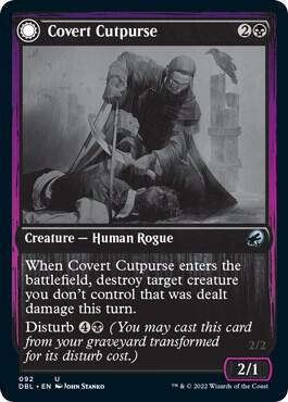 Covert Cutpurse trading card from Innistrad: Double Feature Covert Cutpurse - Innistrad: Double Feature Magic: The Gathering trading card