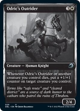 Odric's Outrider trading card from Innistrad: Double Feature Odric's Outrider - Innistrad: Double Feature Magic: The Gathering trading card