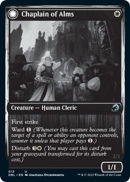 Chaplain of Alms trading card from Innistrad: Double Feature Chaplain of Alms - Innistrad: Double Feature Magic: The Gathering trading card