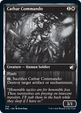Cathar Commando trading card from Innistrad: Double Feature Cathar Commando - Innistrad: Double Feature Magic: The Gathering trading card