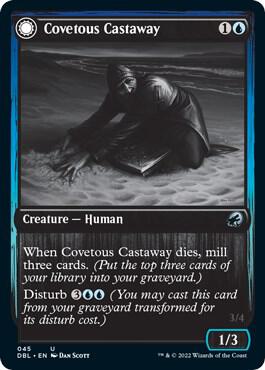 Covetous Castaway trading card from Innistrad: Double Feature Covetous Castaway - Innistrad: Double Feature Magic: The Gathering trading card