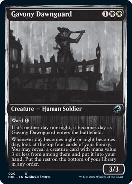 Gavony Dawnguard trading card from Innistrad: Double Feature Gavony Dawnguard - Innistrad: Double Feature Magic: The Gathering trading card
