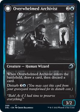Overwhelmed Archivist - Innistrad: Double Feature Magic: The Gathering trading card