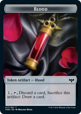 Blood // Emblem - Chandra, Dressed to Kill Double-Sided Token - Innistrad: Crimson Vow Magic: The Gathering trading card